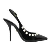 Parel Slingback Pumps met Faux Parels Dolce & Gabbana , Black , Dames