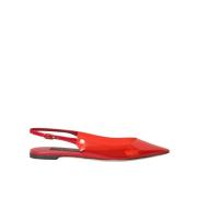 Rode Lakleren Slingback Flats Dolce & Gabbana , Red , Dames