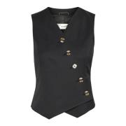 Zwarte Asymmetrische Knoopvest InWear , Black , Dames