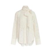 Giles Kant Oversized Shirt met Lavallière Kraag Essentiel Antwerp , Be...