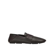 Leren Logo Loafers Dolce & Gabbana , Brown , Heren