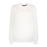 Witte Katoenen Crewneck Sweatshirt Reliëf Ontwerp Dolce & Gabbana , Wh...