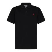 Zwarte Polo Shirt met Omgekeerd Skull Design Alexander McQueen , Black...