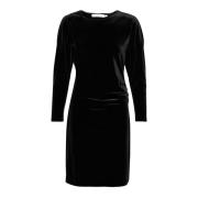 Zwarte Jurk met Gedrapeerde Zijkanten InWear , Black , Dames