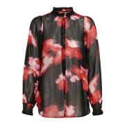 Rode Bloemenmist Overhemdblouse InWear , Multicolor , Dames