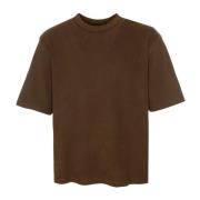 Rib T-shirt met schouderdetail Wax London , Brown , Heren