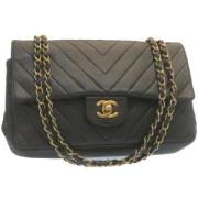 Pre-owned Leather chanel-bags Chanel Vintage , Black , Dames