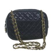 Pre-owned Leather chanel-bags Chanel Vintage , Blue , Dames