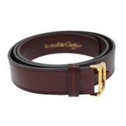 Pre-owned Leather belts Cartier Vintage , Red , Dames