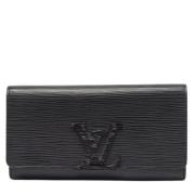 Pre-owned Leather wallets Louis Vuitton Vintage , Black , Dames