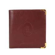 Pre-owned Leather wallets Cartier Vintage , Red , Dames