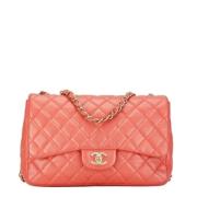 Pre-owned Leather chanel-bags Chanel Vintage , Pink , Dames