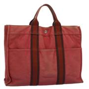 Pre-owned Canvas handbags Hermès Vintage , Red , Dames