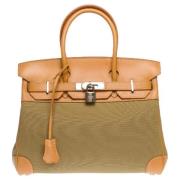 Pre-owned Leather handbags Hermès Vintage , Green , Dames