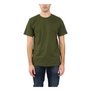 Jersey T-shirt met geborduurde achterkant Dondup , Green , Heren