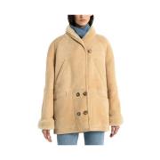 Beige Shearling Coat Elea Margaux Lonnberg , Brown , Dames