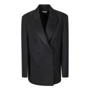 Oversized Peak Lapel Double-Breasted Jacket P.a.r.o.s.h. , Black , Dam...