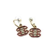 Pre-owned Fabric earrings Chanel Vintage , Red , Dames