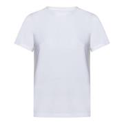 Wit Katoenen Crewneck T-Shirt Khaite , White , Dames