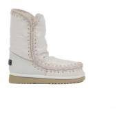 Witte Eskimo Laarzen met Metalen Logo Patch Mou , White , Dames