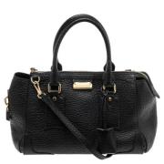 Pre-owned Leather handbags Burberry Vintage , Black , Dames