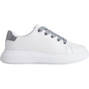 Witte Leren Sneakers Comfortabele Schuim Binnenzool Calvin Klein , Whi...