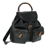 Pre-owned Leather backpacks Gucci Vintage , Black , Unisex