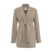 Blazer met ceintuur en split Ottod'Ame , Green , Dames