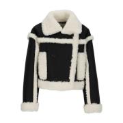 Faux Fur Shearling Jassen Stand Studio , Black , Dames