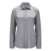 Zijden Klassieke Blouse Grijs Max Mara Studio , Gray , Dames