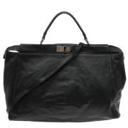 Pre-owned Leather handbags Fendi Vintage , Black , Dames