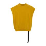 Mouwloos Leren Biker Vest Rick Owens , Yellow , Heren