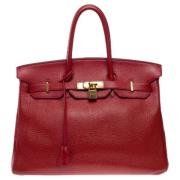 Pre-owned Leather handbags Hermès Vintage , Red , Dames