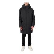 Parka met afneembare capuchon en ritssluiting Duno , Black , Heren