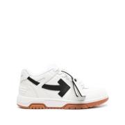 Witte leren sneakers met kenmerkende pijlen Off White , White , Heren