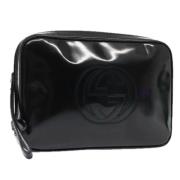 Pre-owned Leather clutches Gucci Vintage , Black , Dames