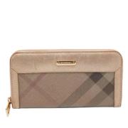 Pre-owned Leather wallets Burberry Vintage , Beige , Dames