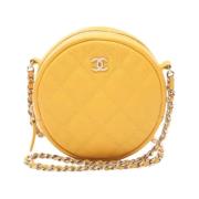 Pre-owned Leather chanel-bags Chanel Vintage , Yellow , Dames