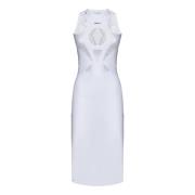 Witte Midi Jurk met Uitsnijding Coperni , White , Dames