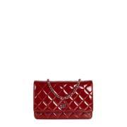 Pre-owned Leather wallets Chanel Vintage , Red , Dames