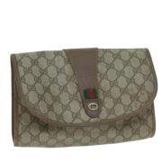 Pre-owned Leather clutches Gucci Vintage , Beige , Dames