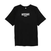 Logo Print Crew Neck T-shirt Moschino , Black , Heren