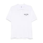 Logo Print Polo Shirt White Moschino , White , Heren