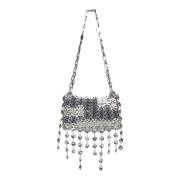 Zilveren Schoudertas met Kristal Strass en Franjes Paco Rabanne , Gray...