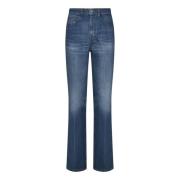 Blauwe High-Waisted Relaxed-Leg Jeans Victoria Beckham , Blue , Dames