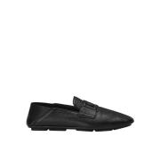 Leren Logo Loafers Dolce & Gabbana , Black , Heren