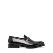 Gancini-Plaque Leren Loafers Salvatore Ferragamo , Black , Heren