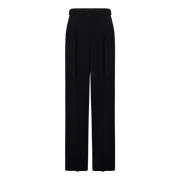 Zwarte elegante broek met taille riem Max Mara , Black , Dames