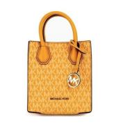 Stijlvolle Leren Tote Tas Michael Kors , Yellow , Dames