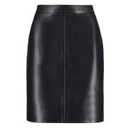 Stijlvolle Faux Leren Rok met Split Michael Kors , Black , Dames